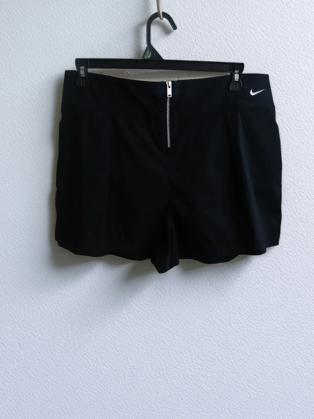 Womans Nike Women's Black Athletic Shorts with Front Zipper